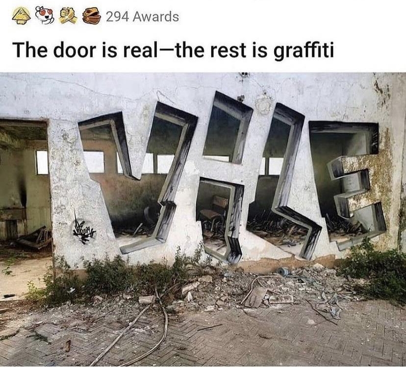 2 8 294 Awards The door is realthe rest is graffiti