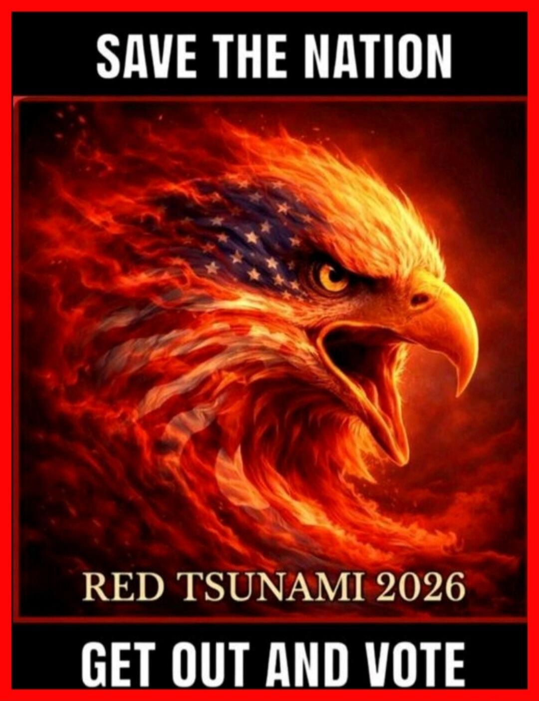 SAVE THE NATION RED TSUNAMI 2026 GET OUT AND VOTE
