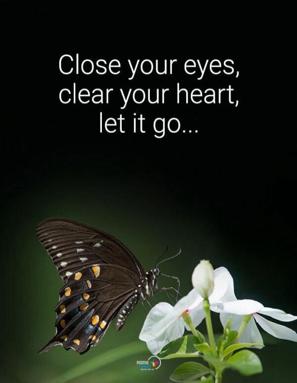 Close your eyes, clear your heart, let it go...