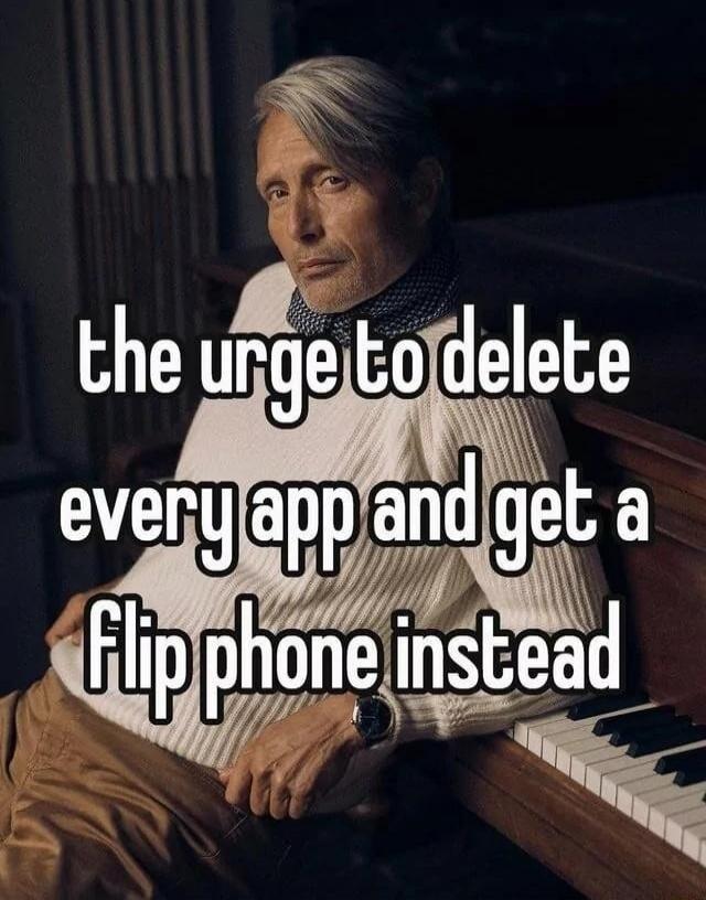 the urge to delete every app and get a flip phone instead