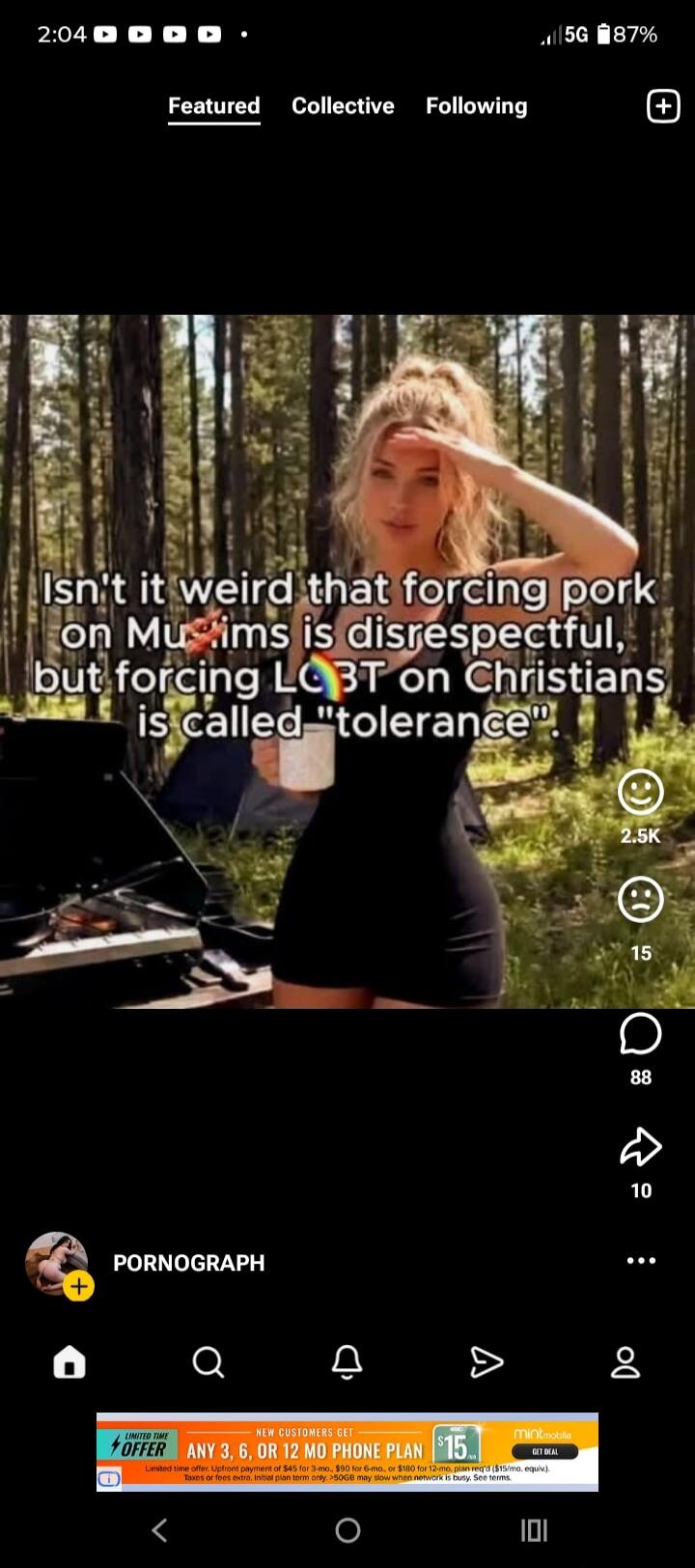 Isn't it weird that forcing pork on Muslims is disrespectful, but forcing LGBT on Christians is called 