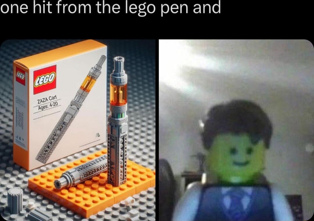 one hit from the lego pen and