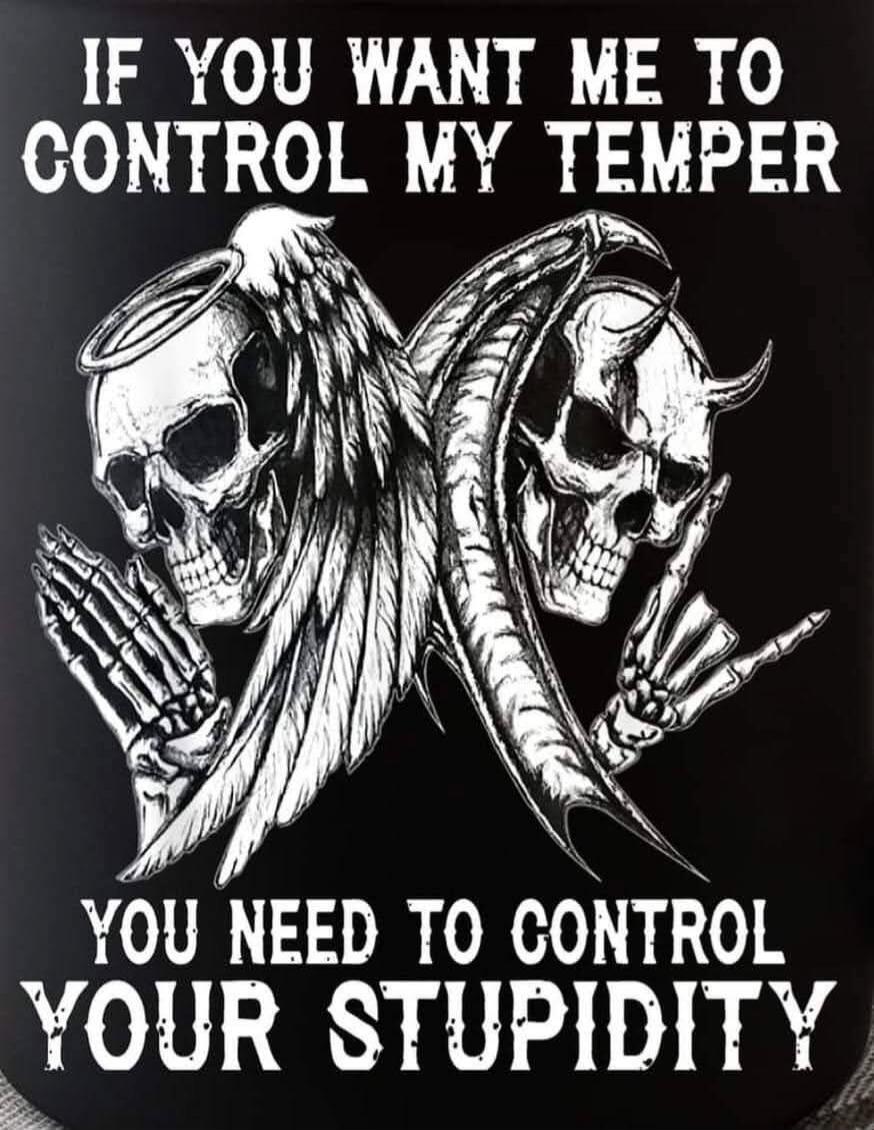 IF YOU WANT ME TO CONTROL MY TEMPER YOU NEED TO CONTROL YOUR STUPIDITY