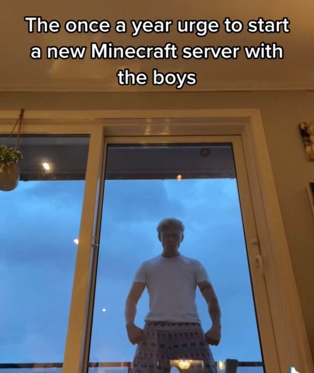 The once a year urge to start a newMinecraft server with the boys