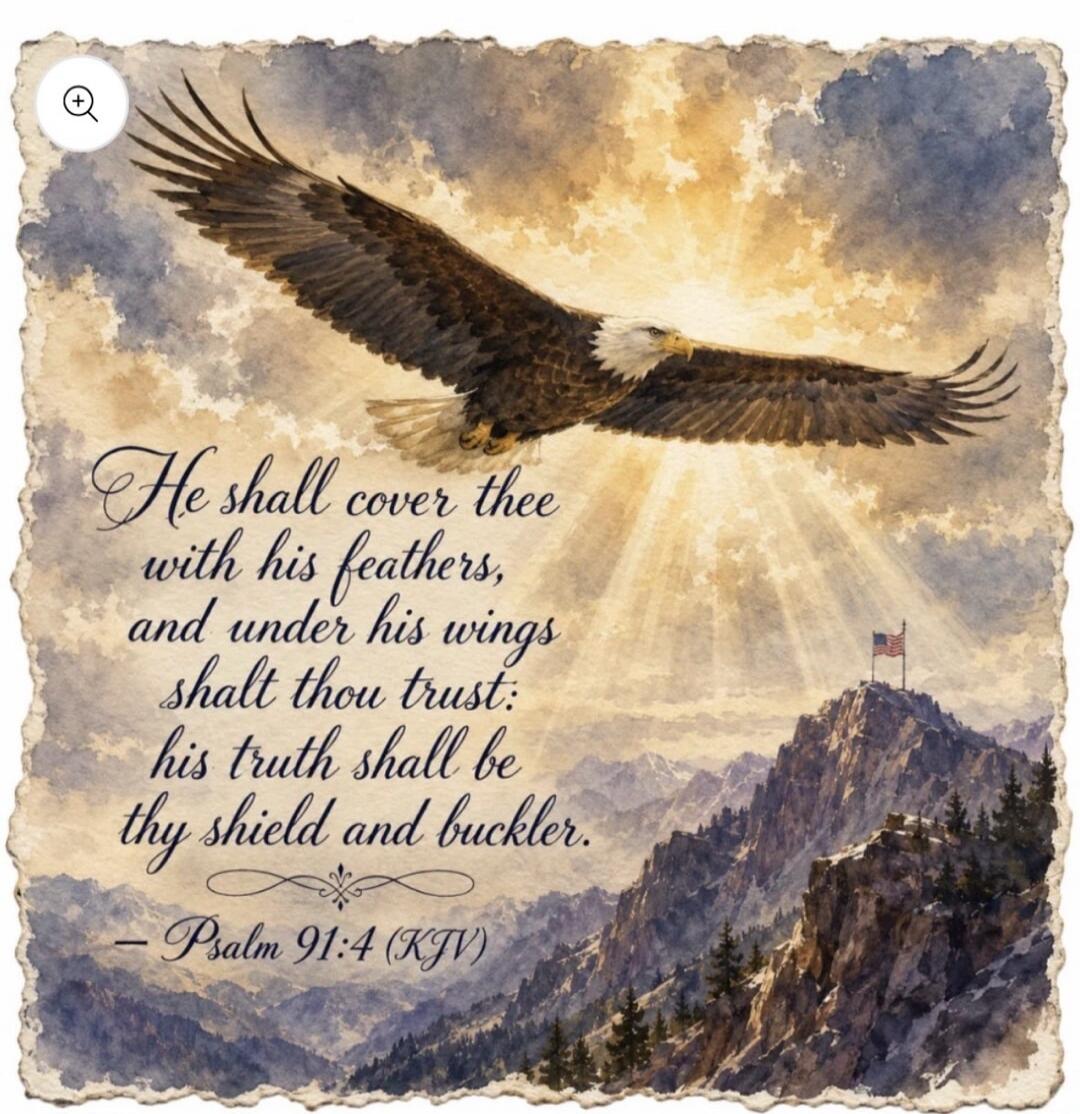 He shall cover thee with his feathers, and under his wings shalt thou trust: his truth shall be thy shield and buckler. - Psalm 91:4 (KJV)