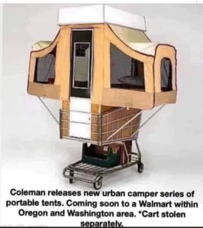 i 5 Coleman releases new urban camper series of portable tents Coming soon to a Walmart within Oregon and Washington area Cart stolen separately