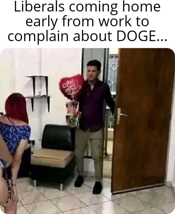 Liberals coming home early from work to complain about DOGE