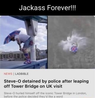 NETel IS flel 171 gl LADBIBLE Steve O detained by police after leaping off Tower Bridge on UK visit