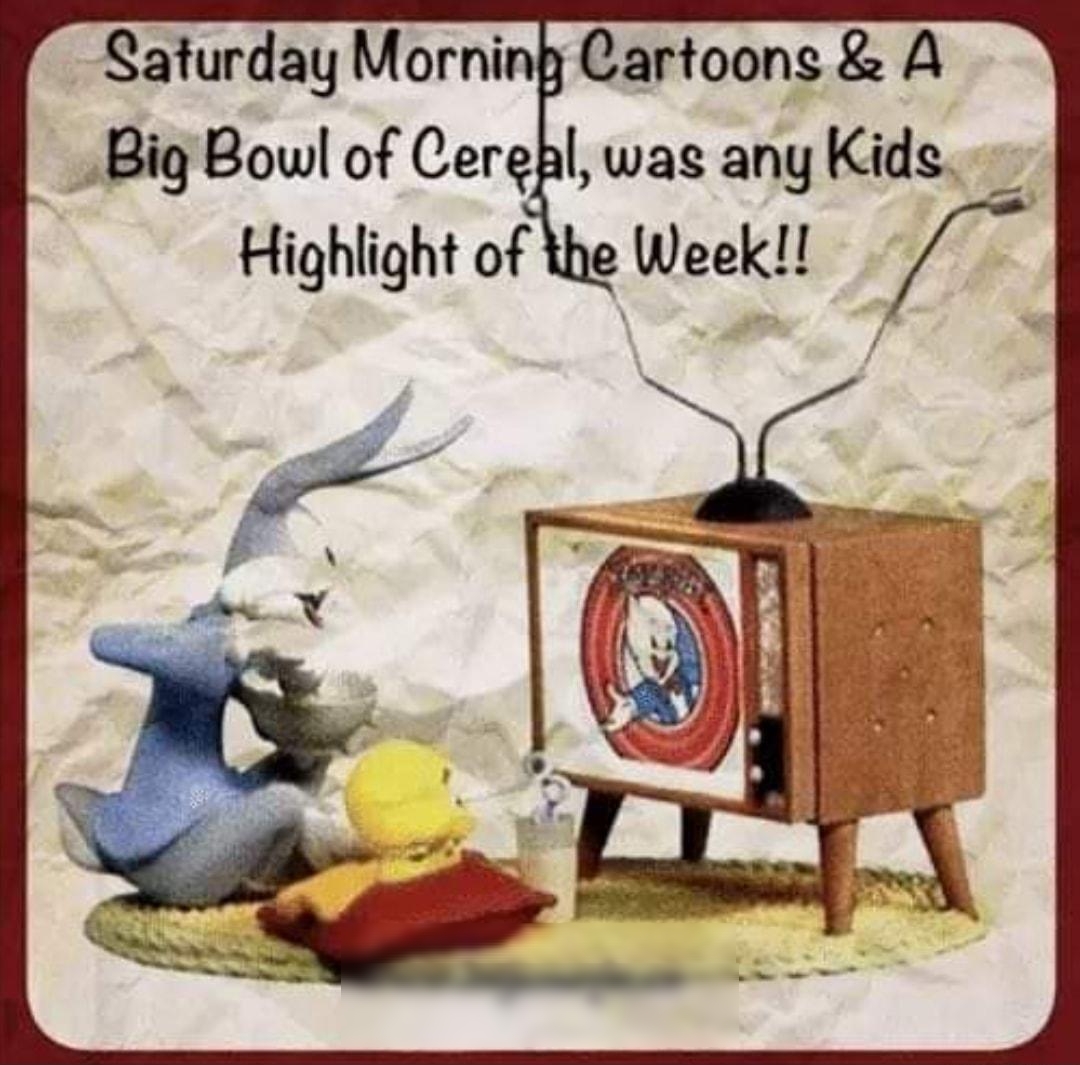 Saturday Morning Cartoons A Big Bowl of Cerepl was any Kids