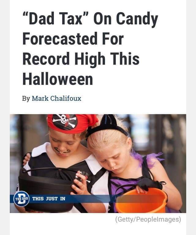 Dad Tax On Candy Forecasted For Record High This Halloween By Mark Chalifoux