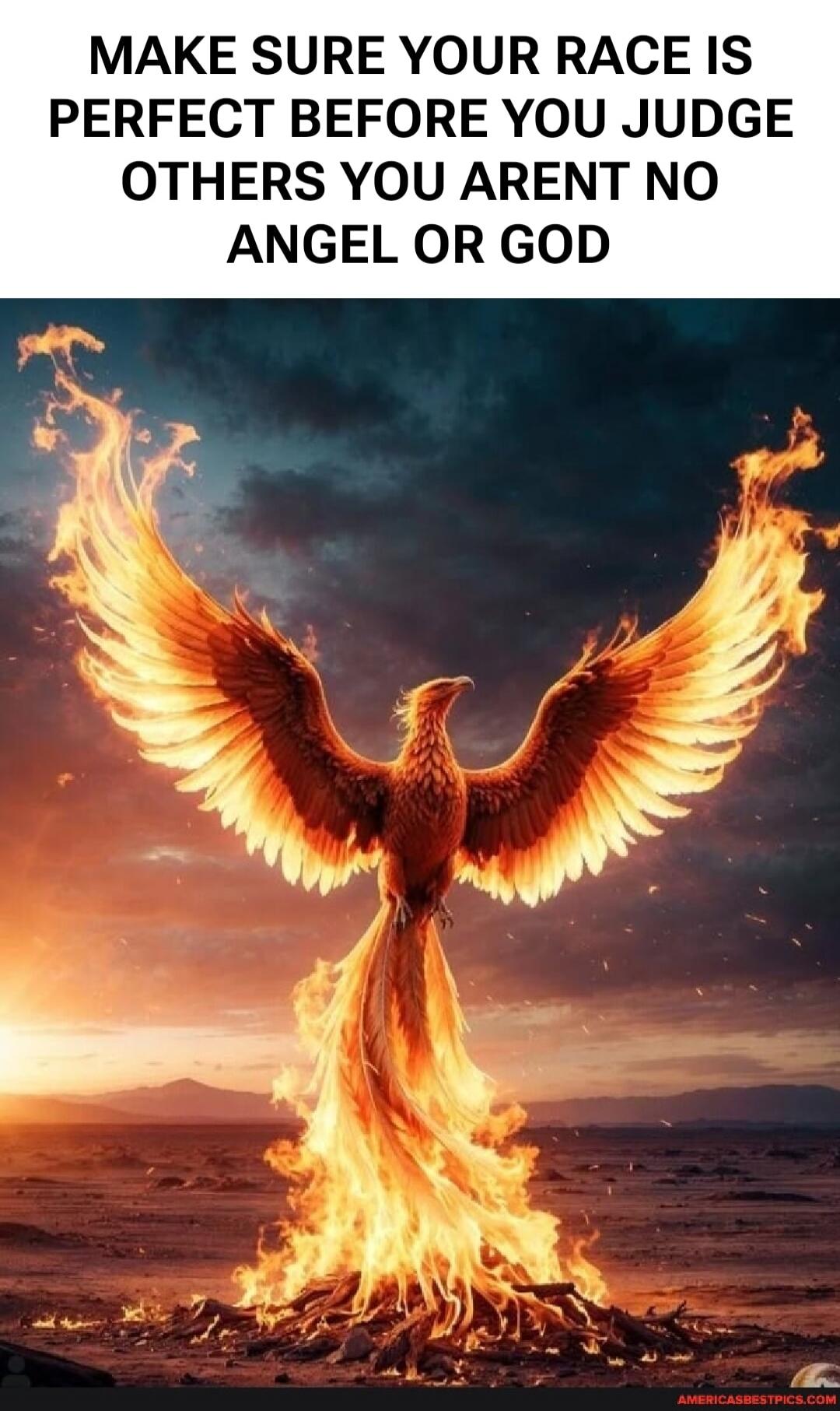 MAKE SURE YOUR RACE IS PERFECT BEFORE YOU JUDGE OTHERS YOU ARENT NO ANGEL OR GOD