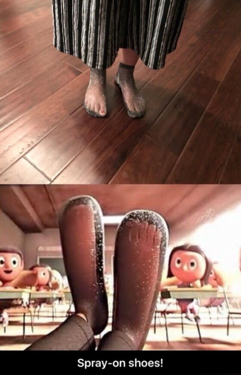 Spray on shoes