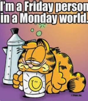 I'm a Friday person in a Monday world.
