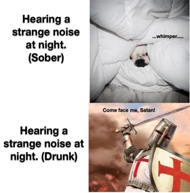 Hearing a strange noise Hearing a strange noise at night Drunk