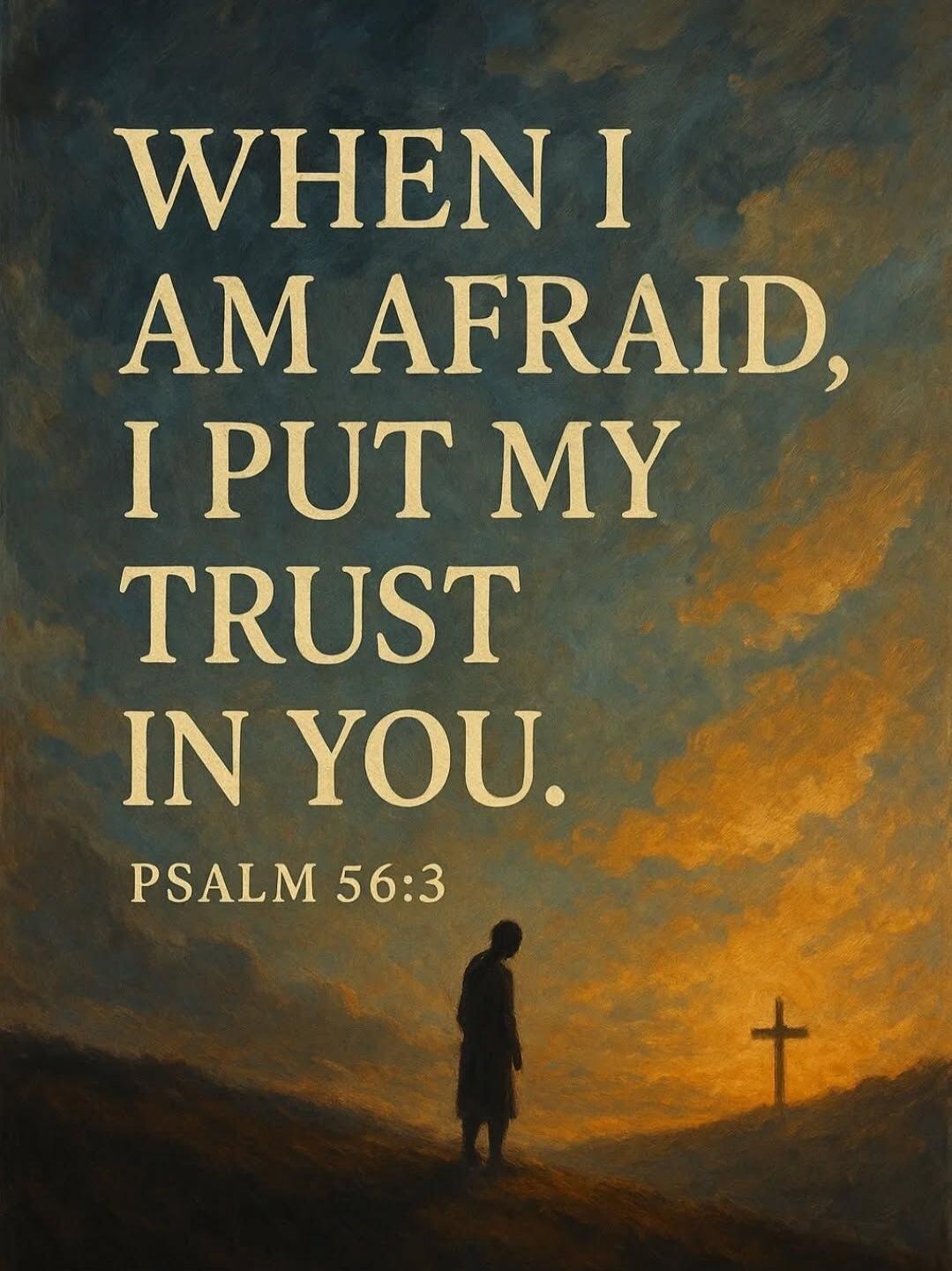 WHEN I AM AFRAID, I PUT MY TRUST IN YOU. PSALM 56:3