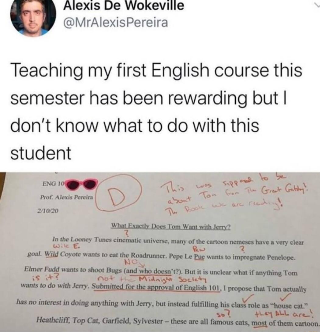 MrAIexlsPerera Teaching my first English course this semester has been rewarding but dont know what to do with this student