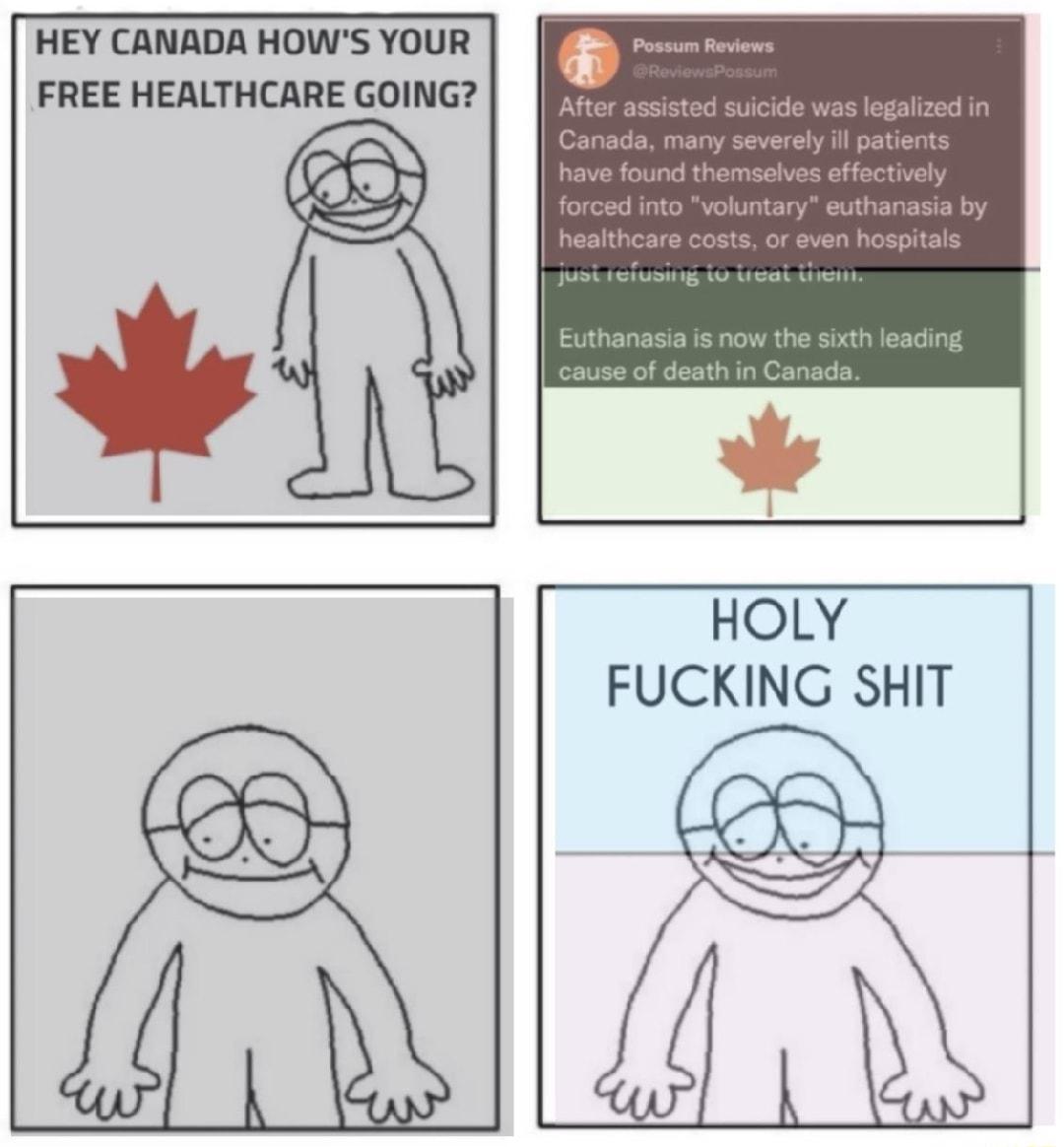 HEY CANADA HOWS YOUR FREE HEALTHCARE GOING wh HOLY FUCKING SHIT b