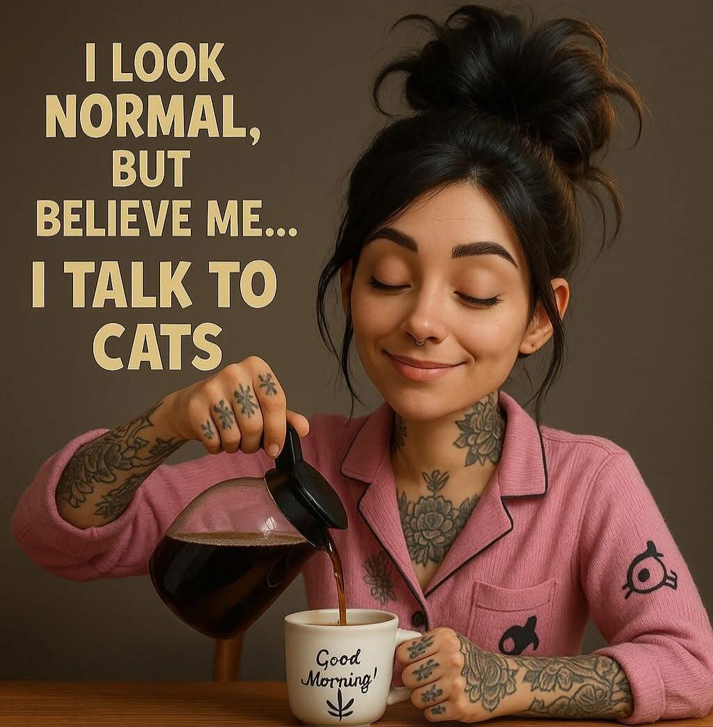 I LOOK NORMAL, BUT BELIEVE ME... I TALK TO CATS
Good Morning!