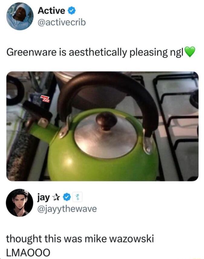 Active activecrib Greenware is aesthetically pleasing ng jayx jayythewave thought this was mike wazowski LMAOOO