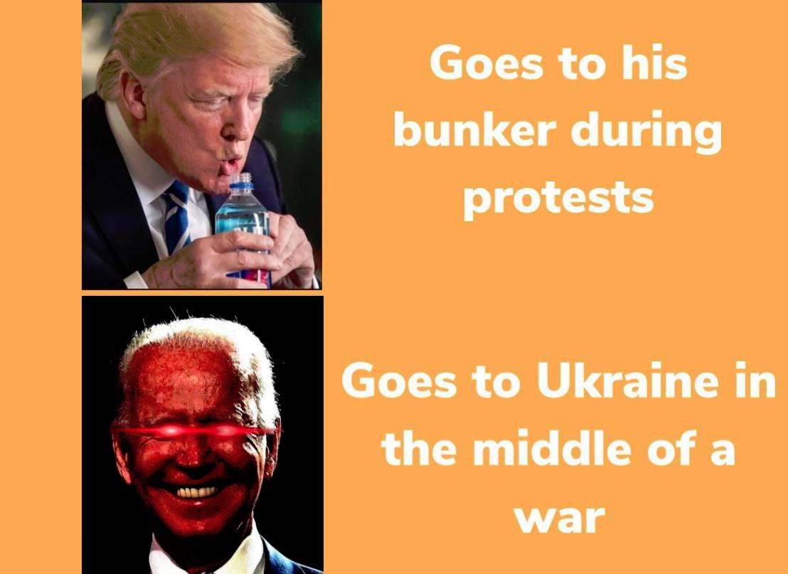 Goes to his bunker during Goes to Ukraine in the middle of a AETS