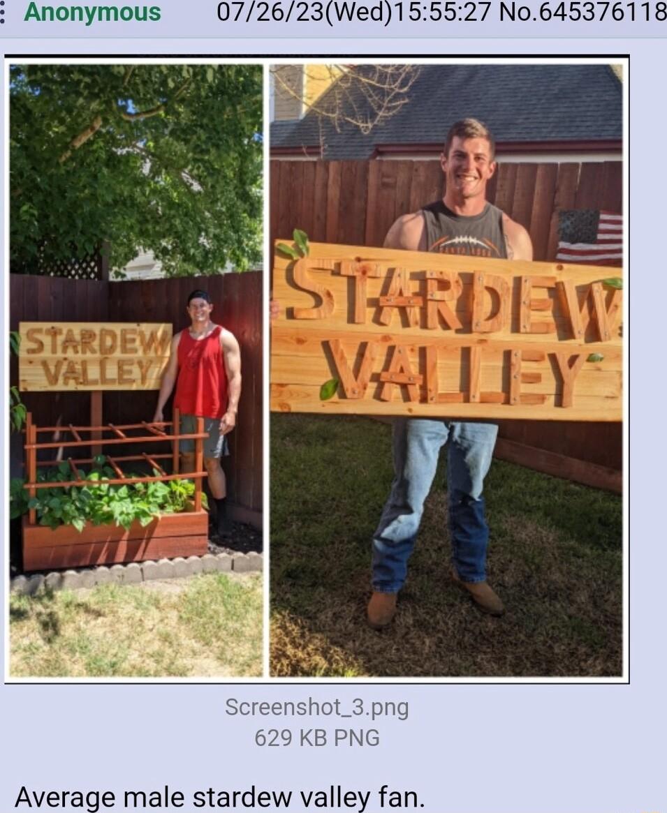 Anonymous 072623Wed155527 No6453761 Average male stardew valley fan
