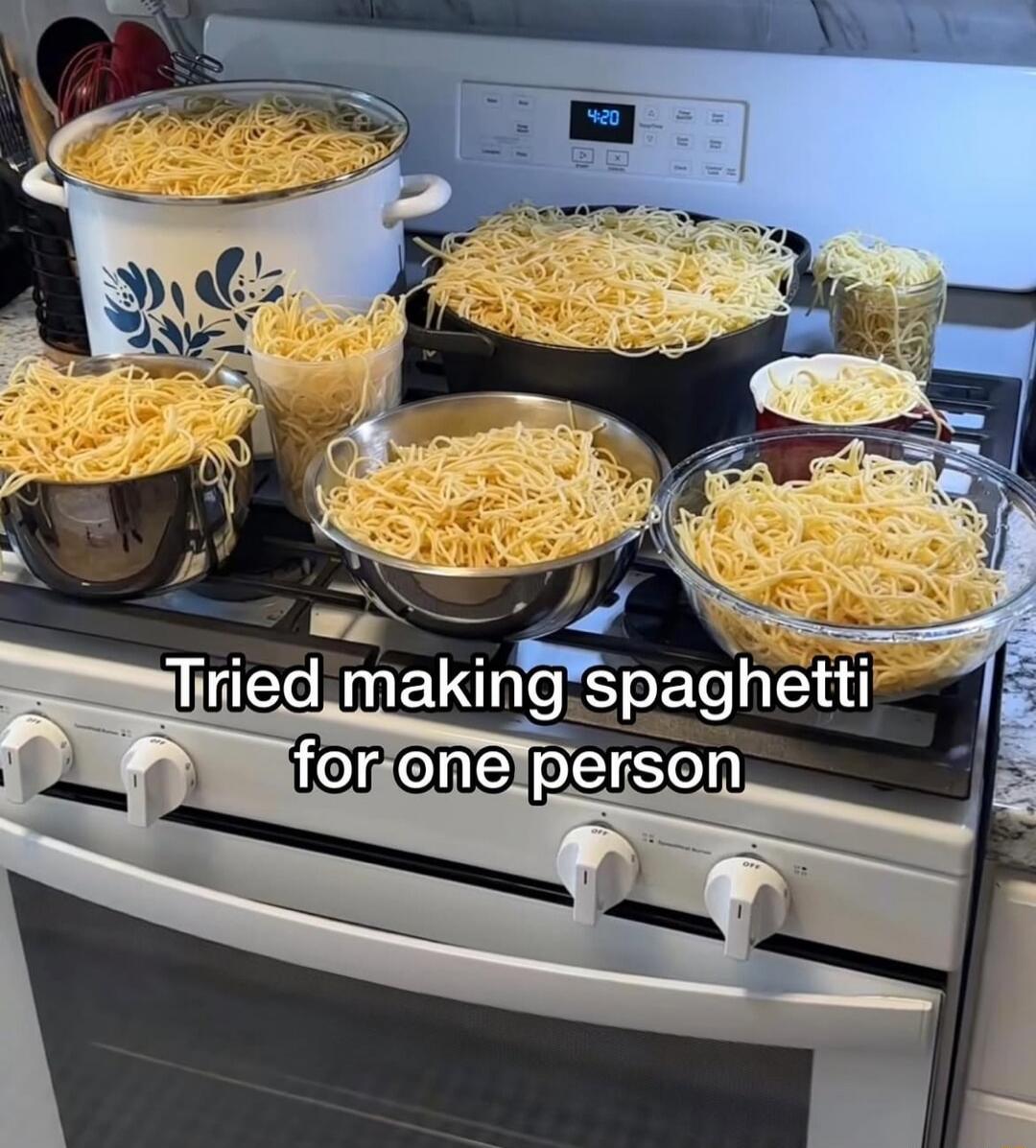 Tried making spaghetti for one person