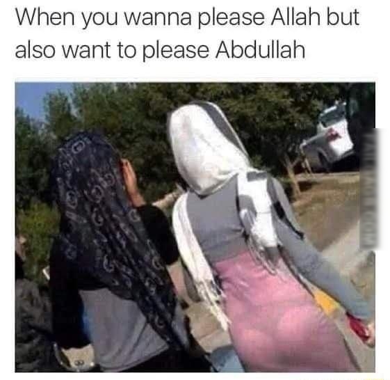 When you wanna please Allah but also want to please Abdullah 3 0 Q