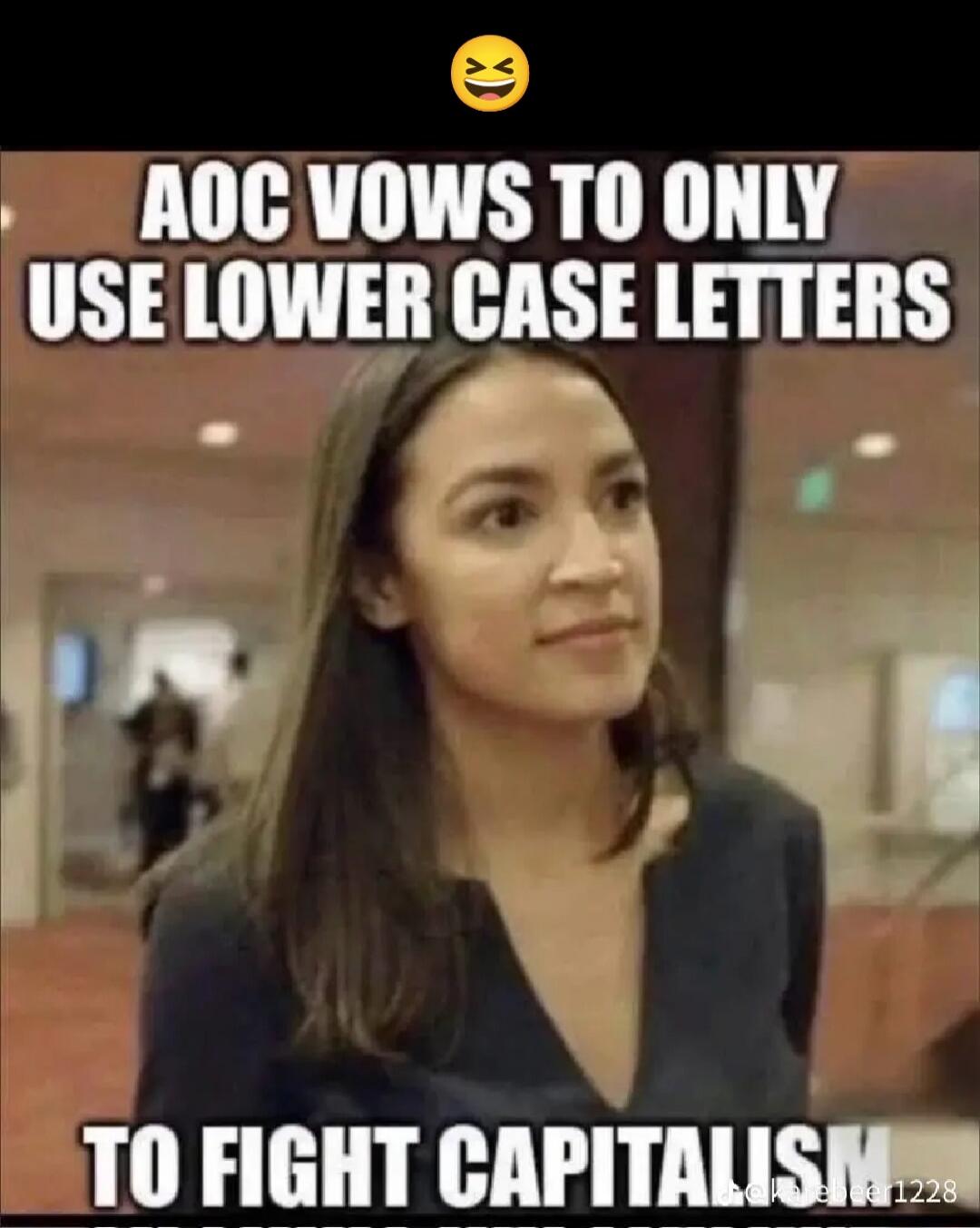 AOC vows to only use lower case letters to fight capitalism