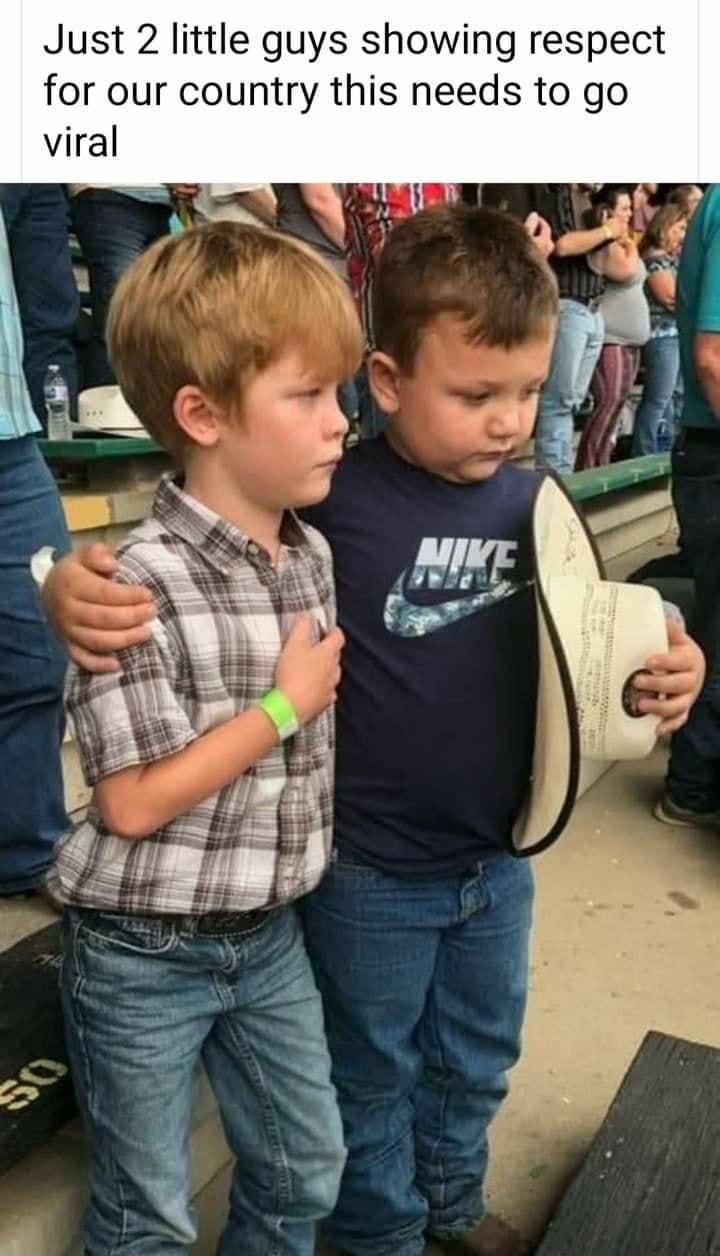 Just 2 little guys showing respect for our country this needs to go viral