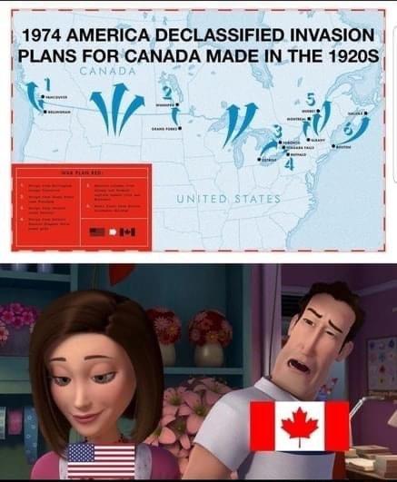 1974 AMERICA DECLASSIFIED INVASION PLANS FOR CANADA MADE IN THE 1920S e