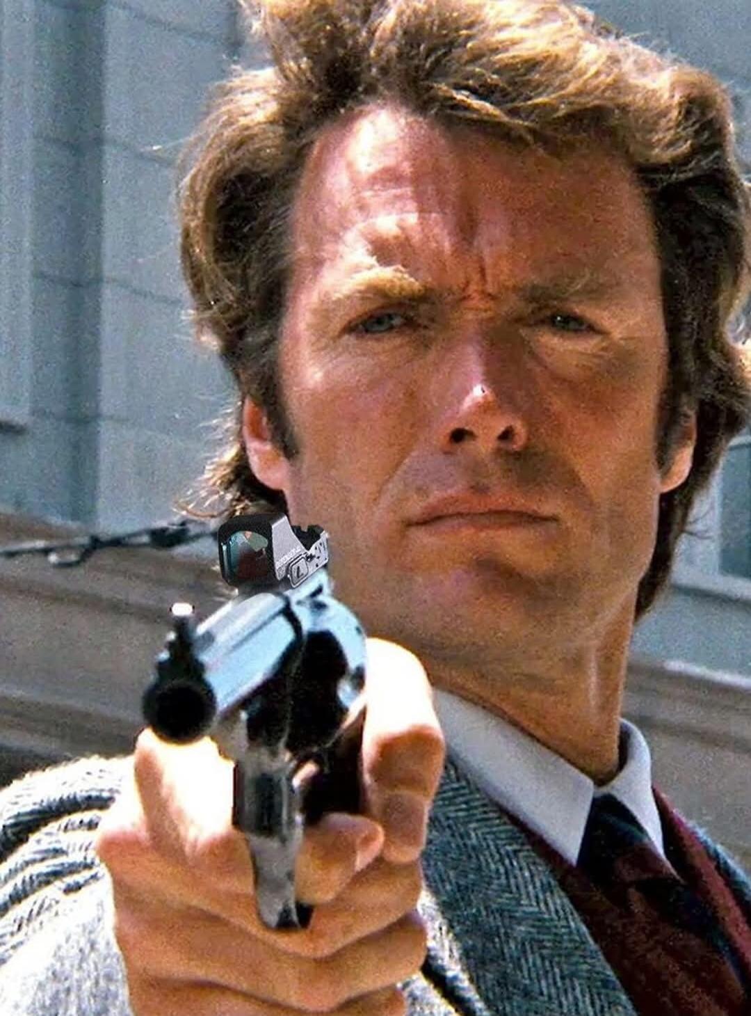 A man resembling Clint Eastwood from the 