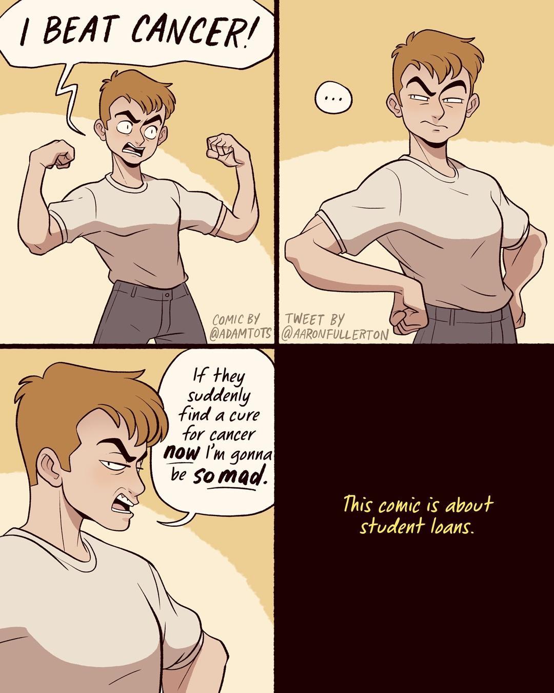 I they Suddenly find a core for cancer 4 N1OW Im gonna R te Somad S This comic is about student lpans