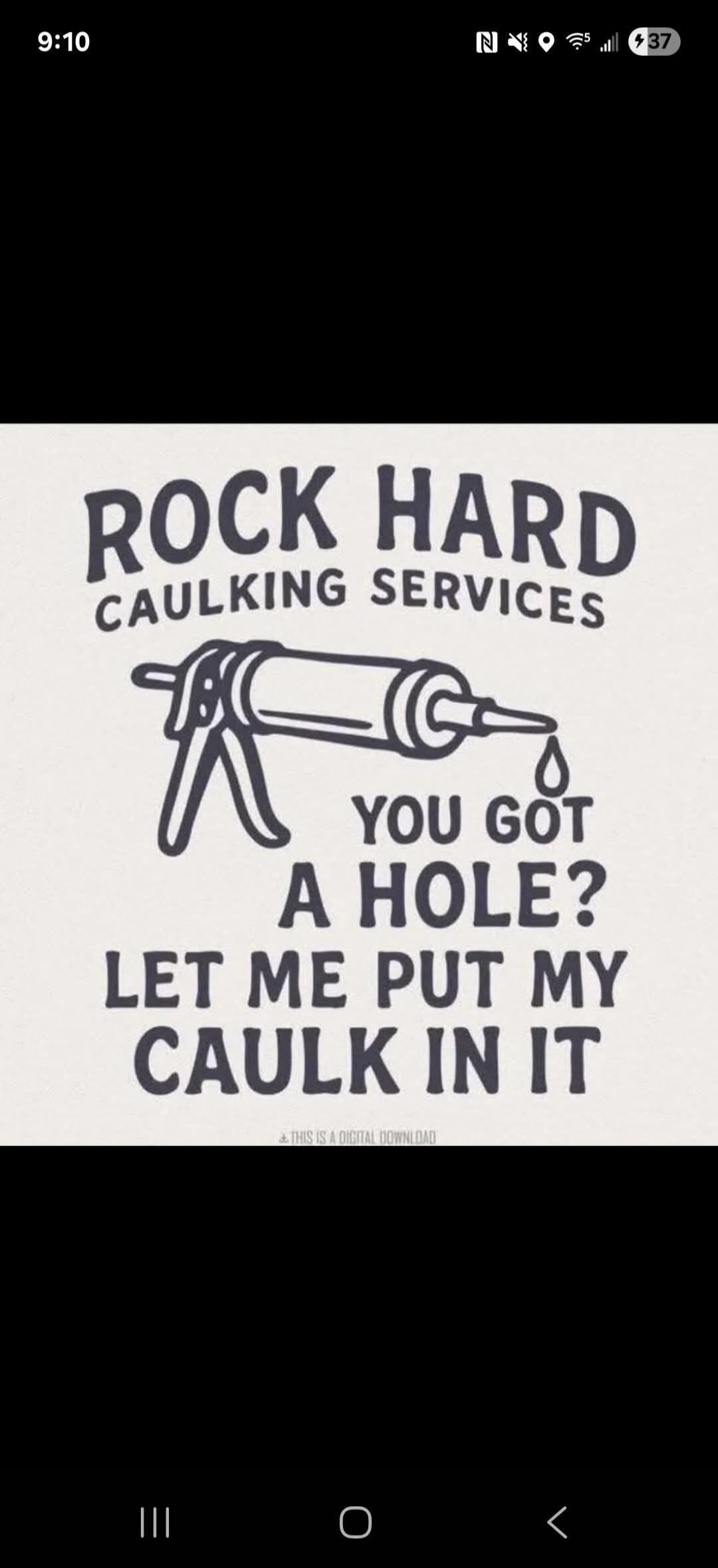 ROCK HARD CAULKING SERVICES YOU GOT A HOLE? LET ME PUT MY CAULK IN IT THIS IS A DIGITAL DOWNLOAD