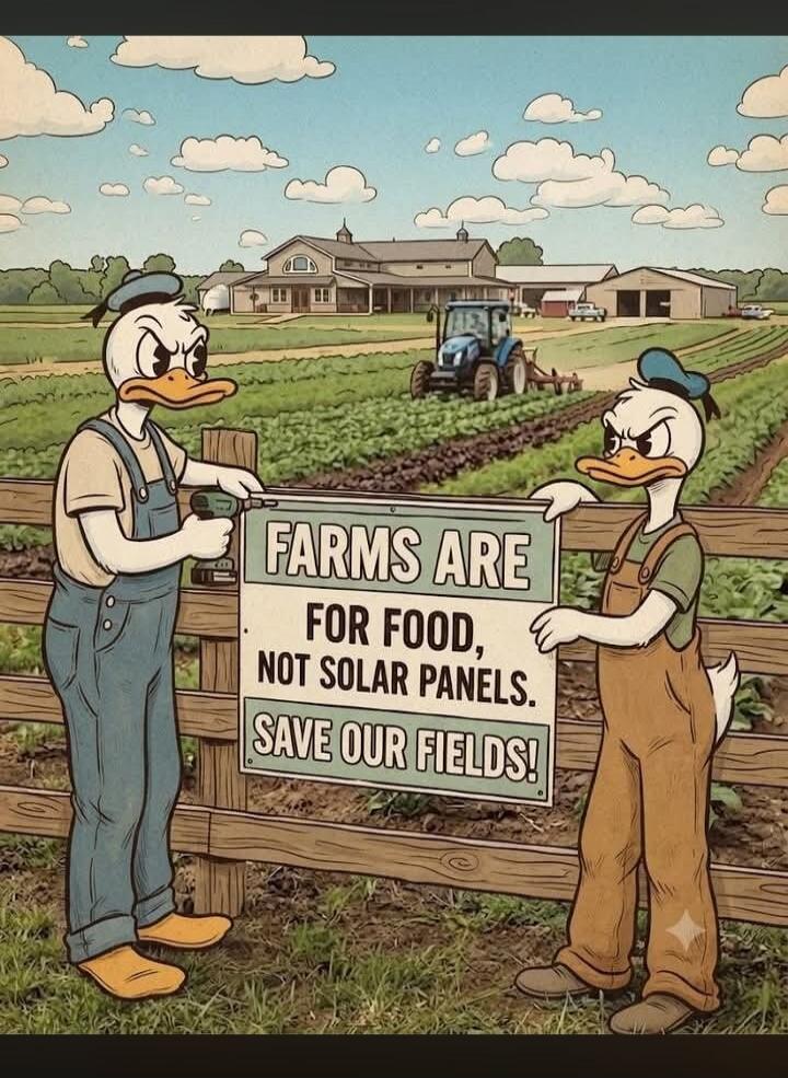 FARMS ARE FOR FOOD, NOT SOLAR PANELS. SAVE OUR FIELDS!