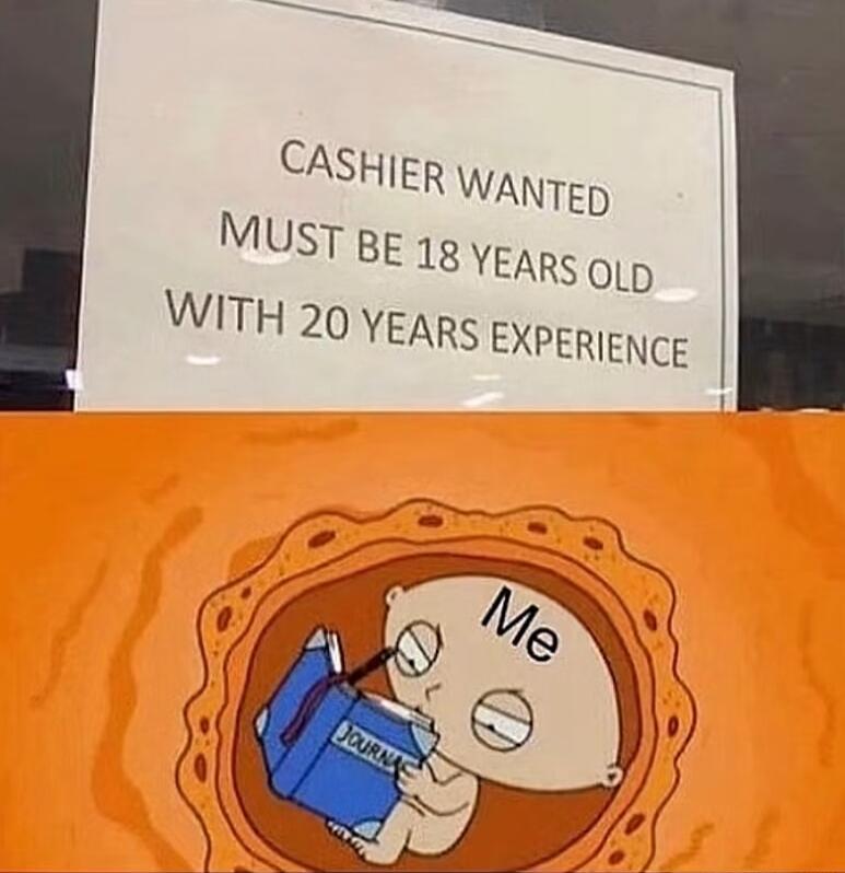 CASHIER WANTED MUST gE 15 YEARS 0Lp WITH 20 veARs EXPERIENCE