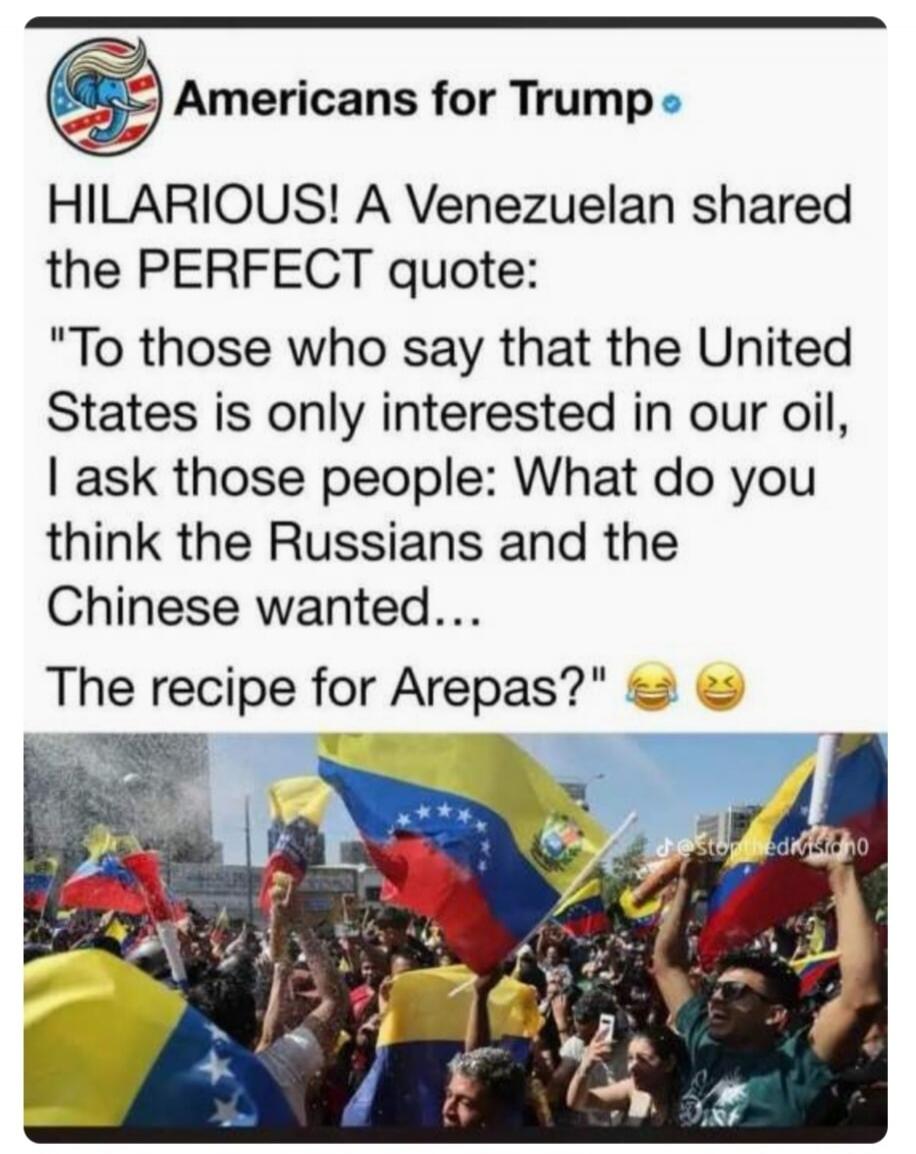 Americans for Trump HILARIOUS! A Venezuelan shared the PERFECT quote: 