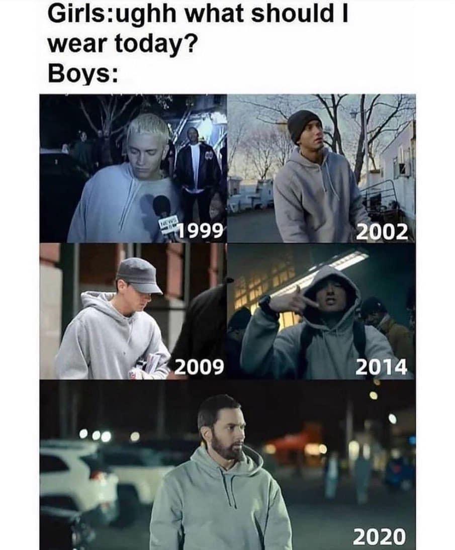 Girlsughh what should wear today Boys