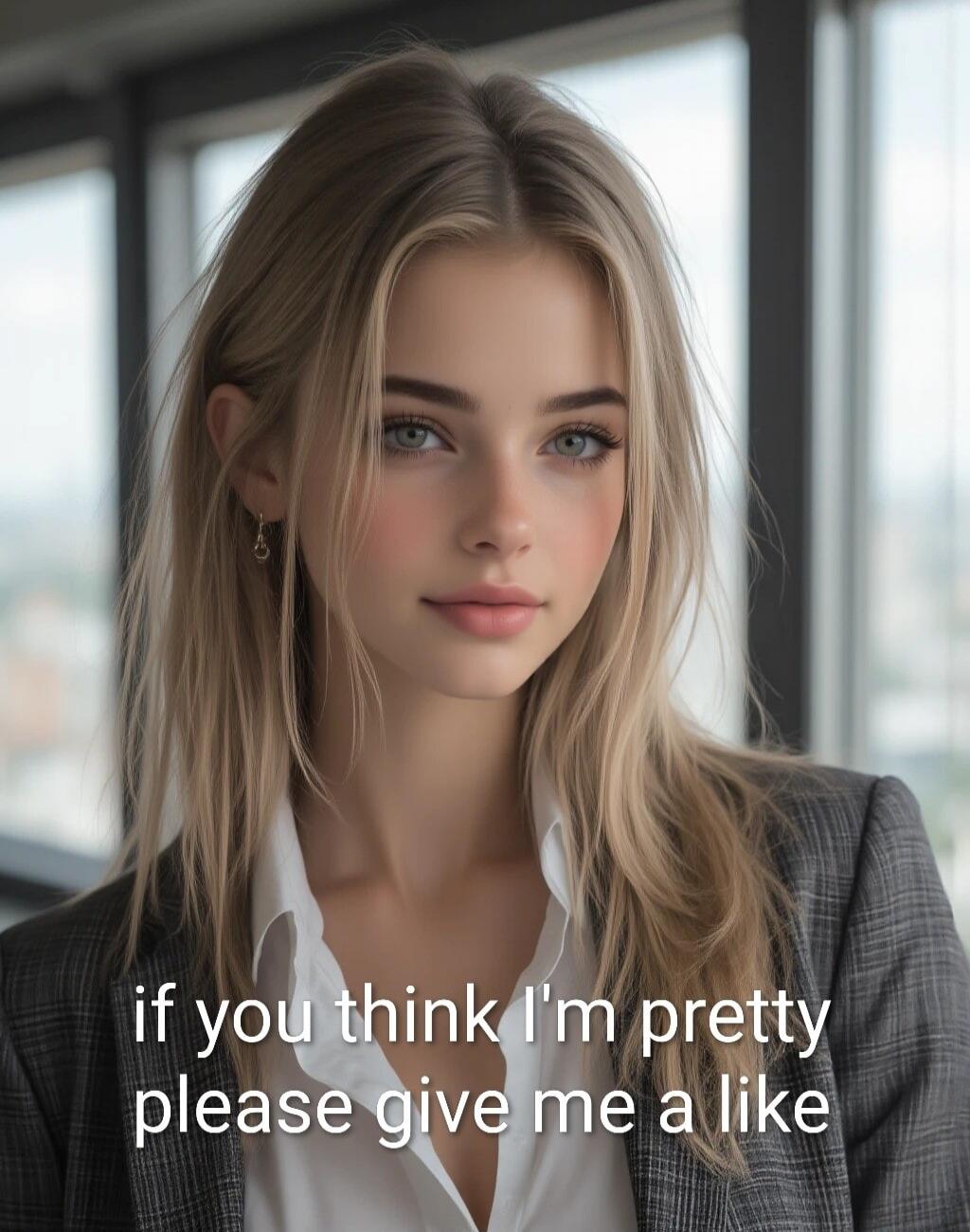 if you think I'm pretty please give me a like