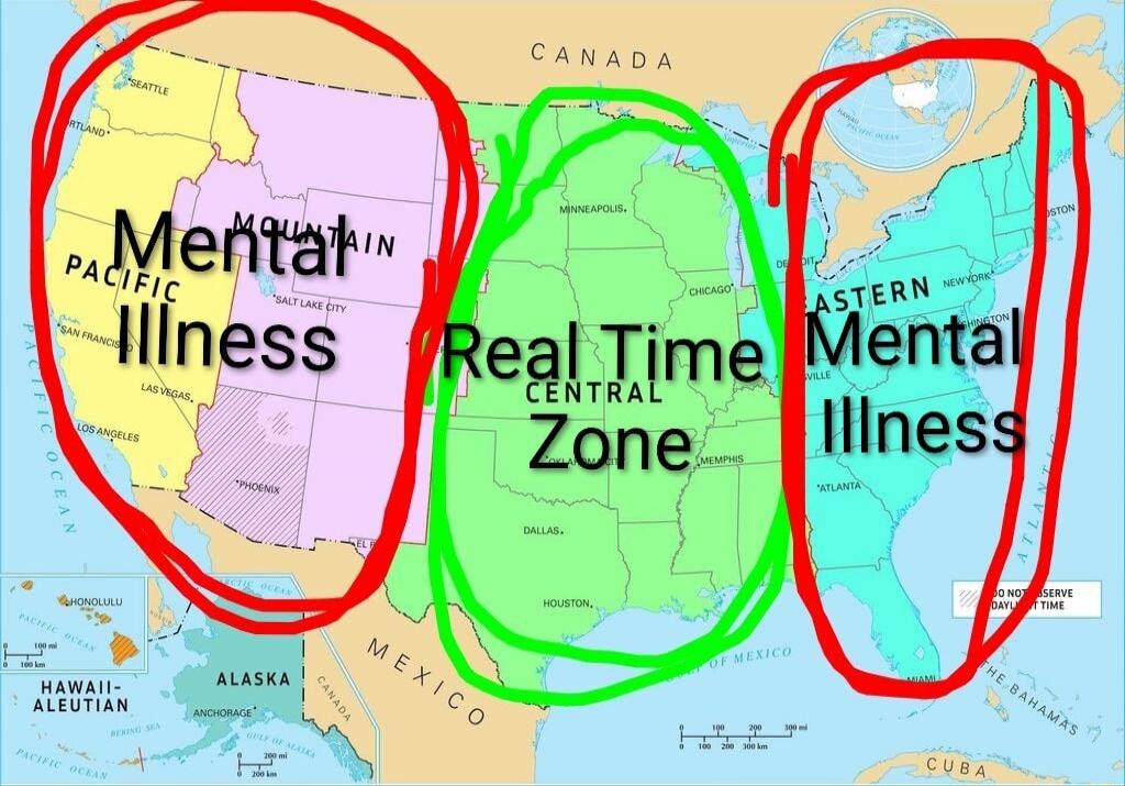 Mental Illness (West)  Real Time Zone  Mental Illness (East)