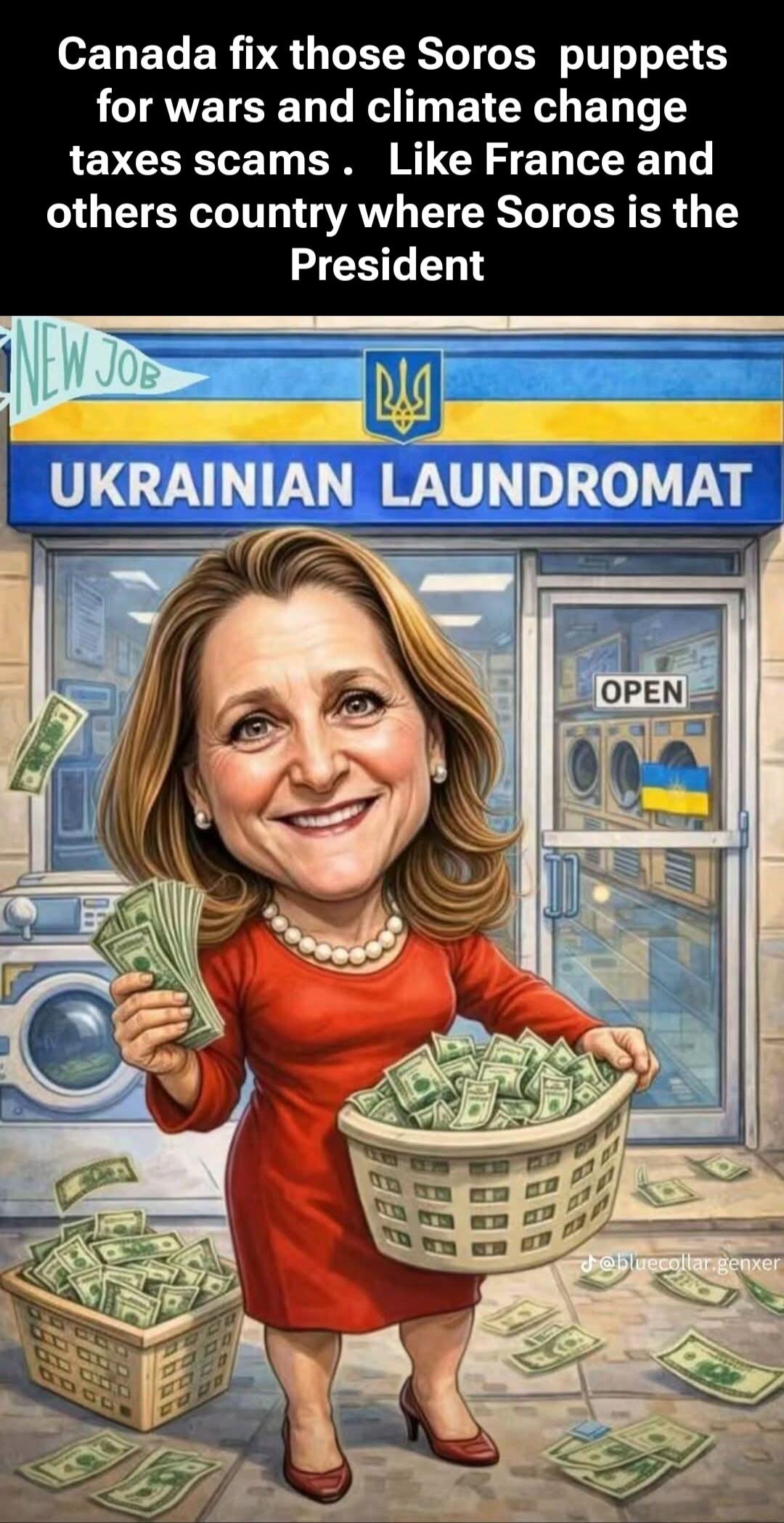 Canada fix those Soros puppets for wars and climate change taxes scams . Like France and others country where Soros is the President

UKRAINIAN LAUNDRAMAT