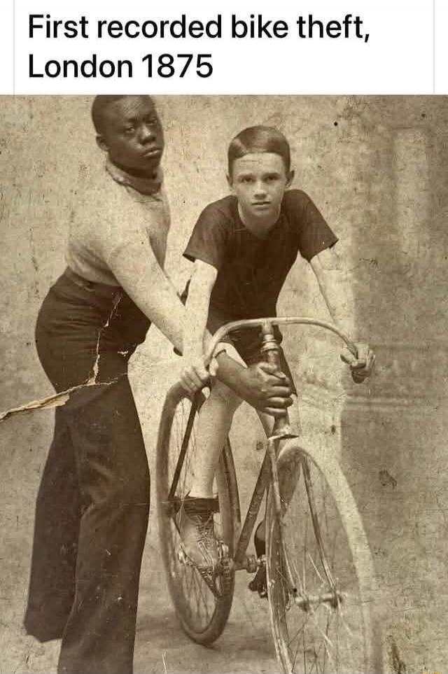 First recorded bike theft, London 1875