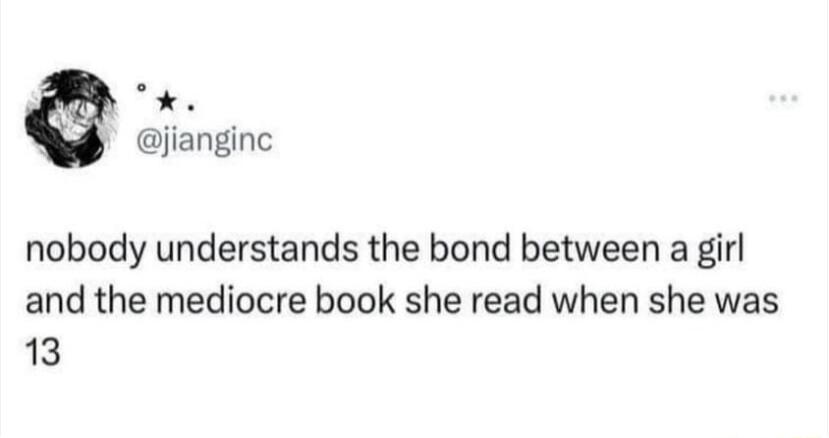 Tokoy jianginc nobody understands the bond between a girl and the mediocre book she read when she was 13