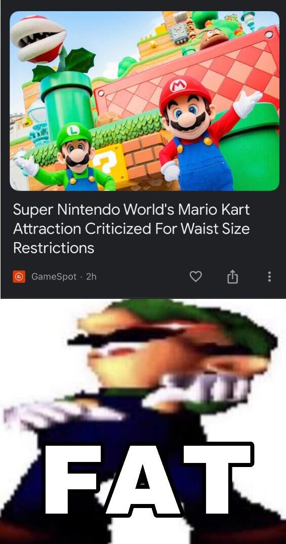 Super Nintendo Worlds Mario Kart Attraction Criticized For Waist Size REN el sameSpot VIR