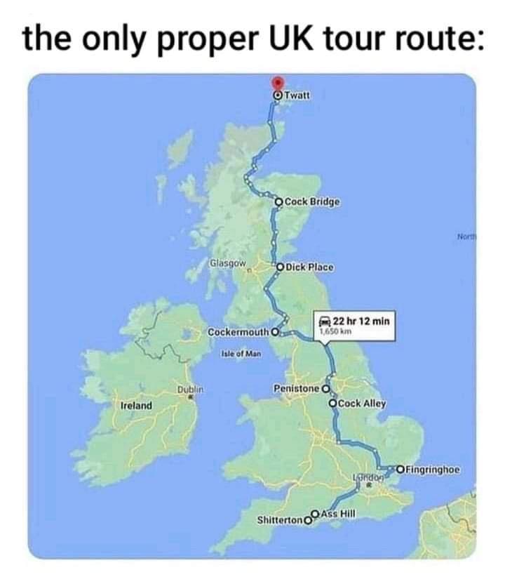 the only proper UK tour route F G 9