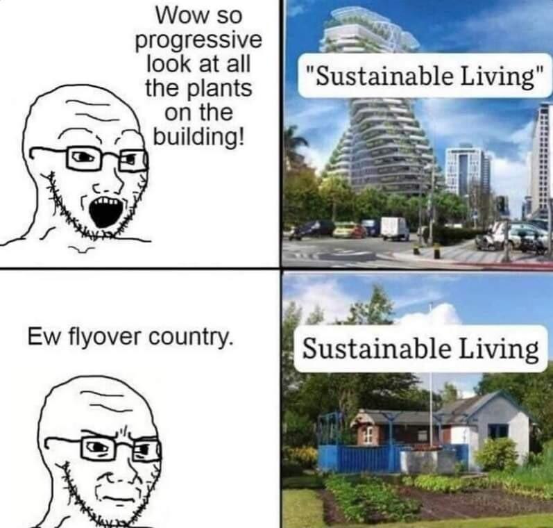 Wow so _ progressive P N 1 Sustainable Living look at all the plants on the building