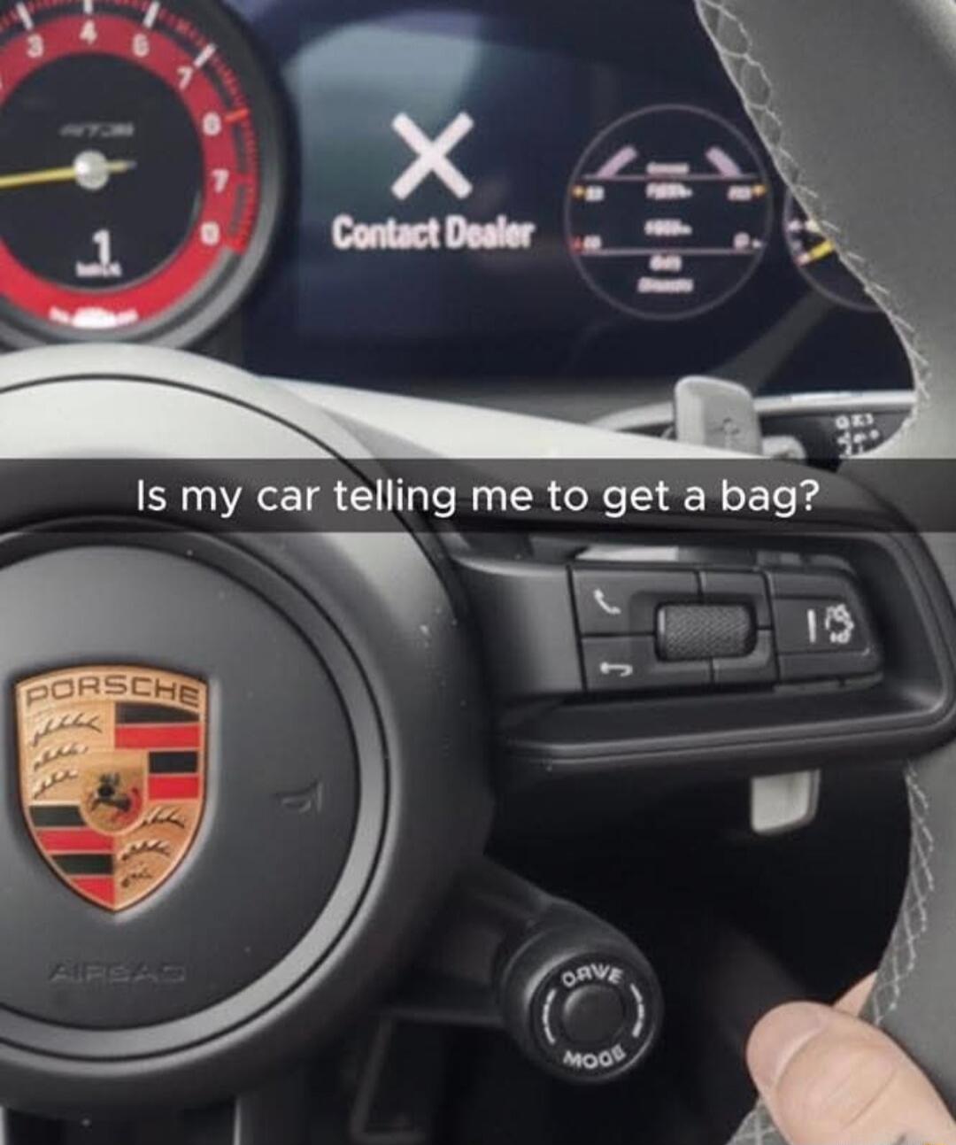 Is my car telling me to get a bag?