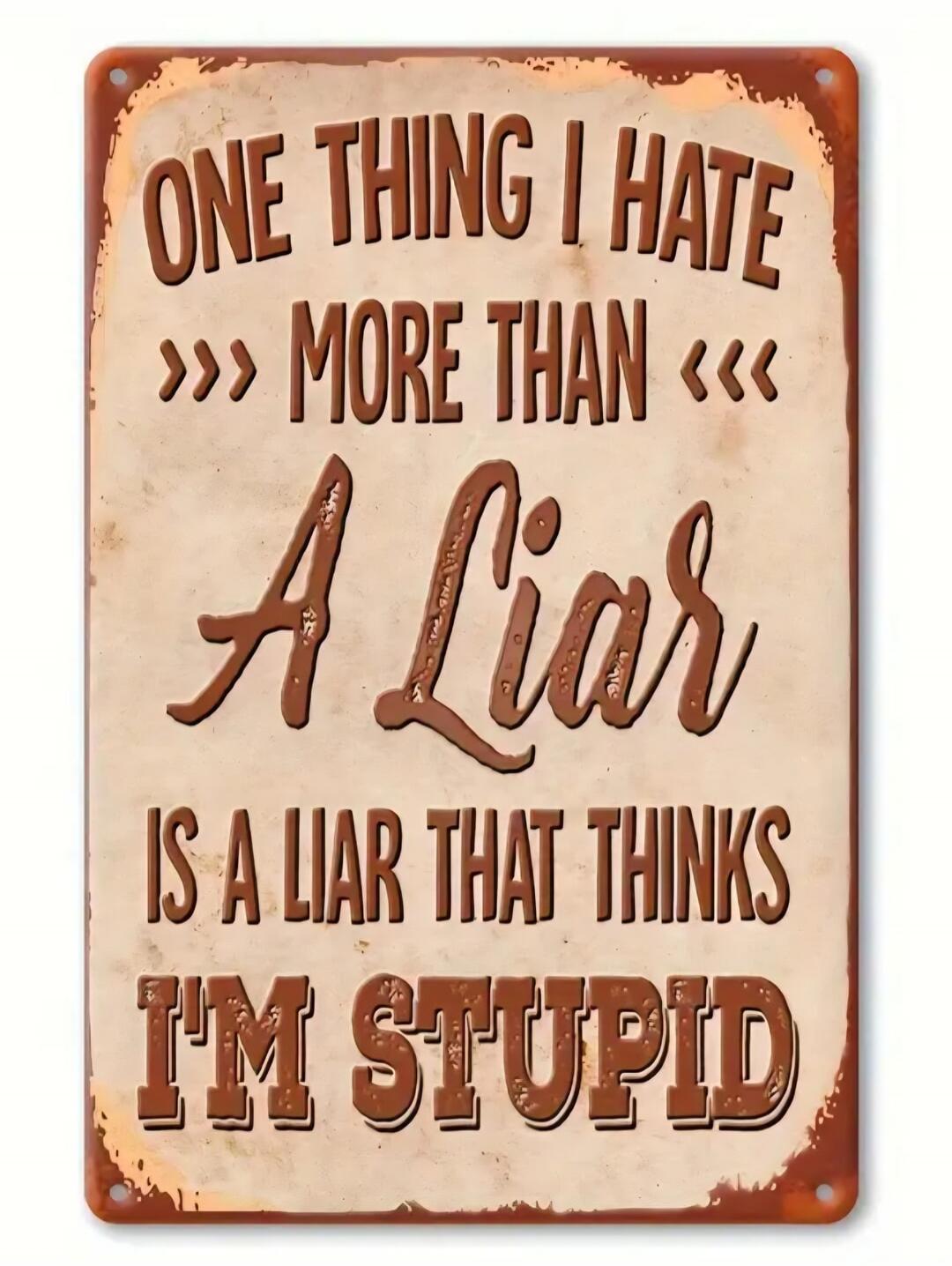 ONE THING I HATE MORE THAN A LIAR IS A LIAR THAT THINKS I'M STUPID