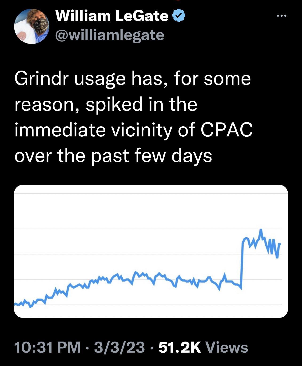 William LeGate Y williamlegate CTa1aTeQVEET L o ISR fel gf ToTgy CEN T M o CTe AT R immediate vicinity of CPAC VTR GRS ST 1031PM 3323 512K Views