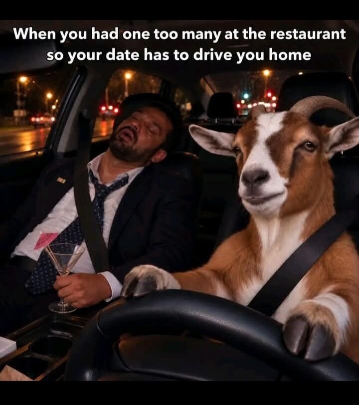 When you had one too many at the restaurant so your date has to drive you home