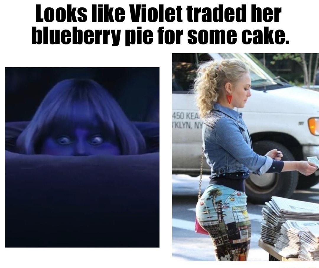 Looks like Violet traded her blueberry pie for snme cake